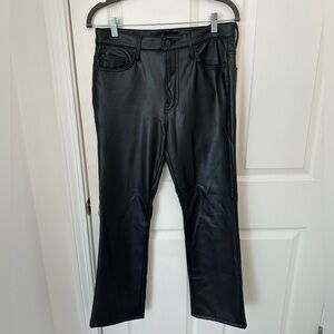 MOTHER Black Leather Pants